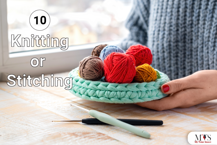 Knitting or stitching